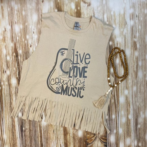 West Mitten Designs Tops - Country Music Fringe Tank